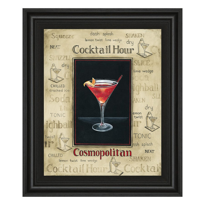 Classy Living Cosmopolitan Cocktail Wall Art 22"x26", Midnight Aura Frame - 8085