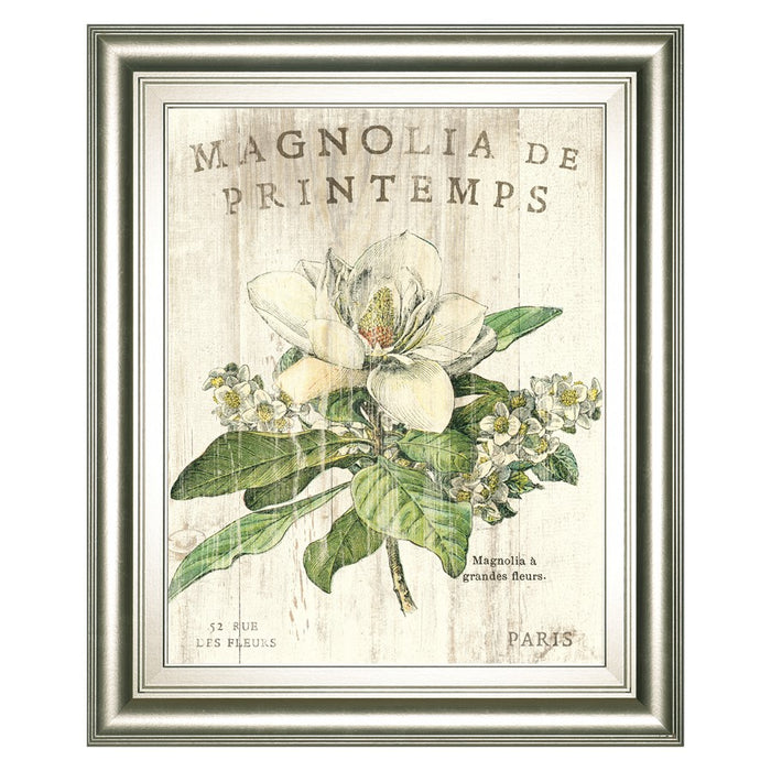 Classy Living Spring Magnolia Wall Art 22"x26", Silver Serenity Frame