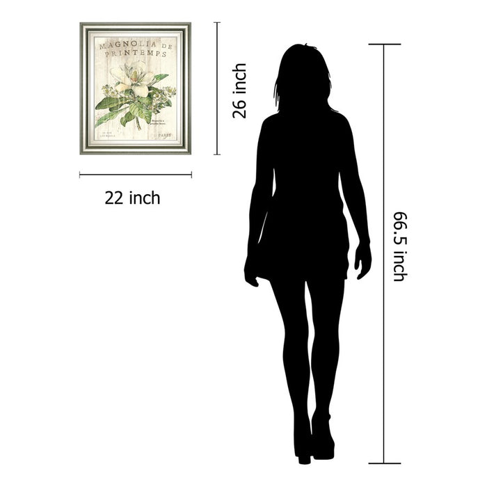 Classy Living Spring Magnolia Wall Art 22"x26", Silver Serenity Frame