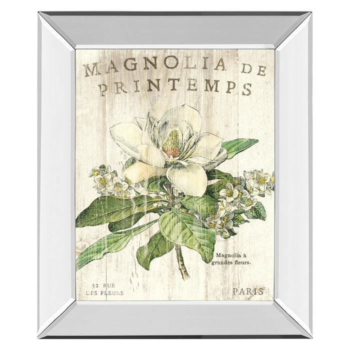 Classy Living Spring Magnolia Wall Art 22"x26", Mirrored Frame