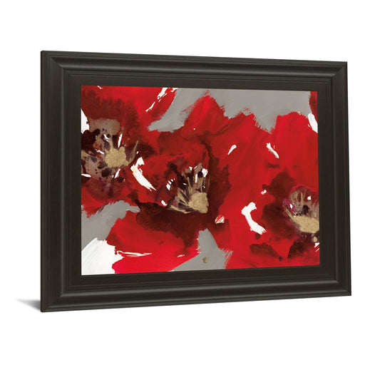 Classy Living Red Poppy Burst Wall Art 26"x22", Dark Chocolate Frame