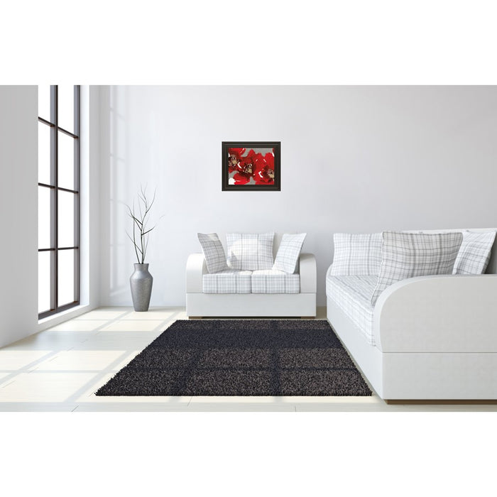 Classy Living Red Poppy Burst Wall Art 26"x22", Dark Chocolate Frame