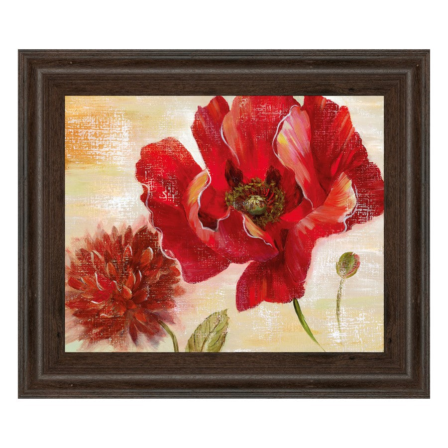Classy Living Passion Blooms Wall Art 26"x22", Cinnamon Mocha Frame