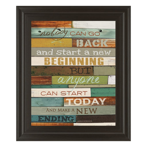 Classy Living Make A New Ending Wall Art 22"x26", Dark Chocolate Frame