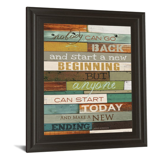 Classy Living Make A New Ending Wall Art 22"x26", Dark Chocolate Frame