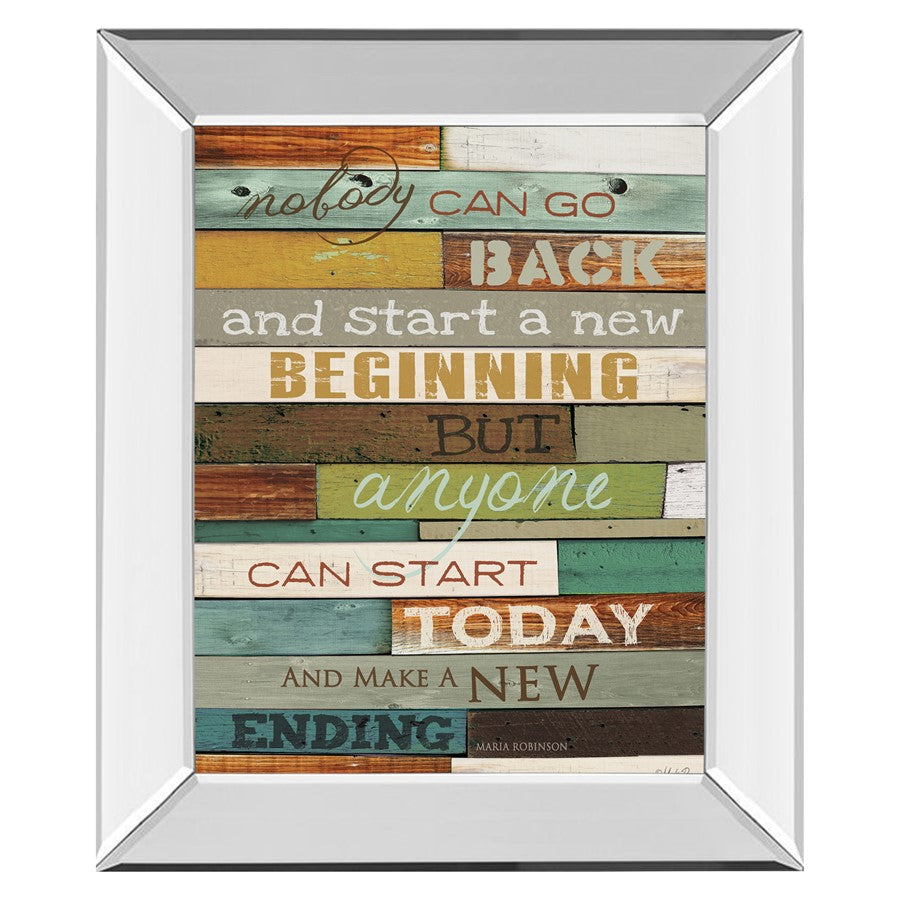 Classy Living Make A New Ending Wall Art 22"x26", Mirrored Frame