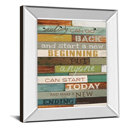 Classy Living Make A New Ending Wall Art 22"x26", Mirrored Frame