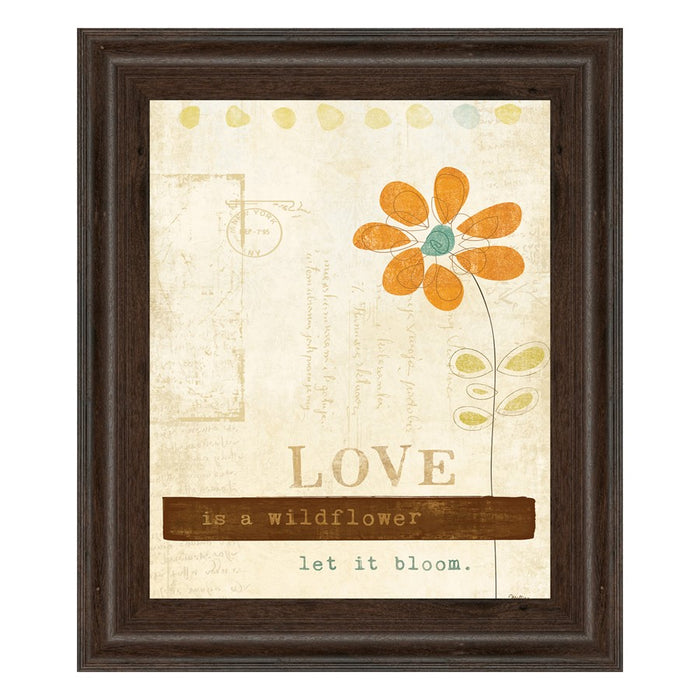 Classy Living Amber Wildflower Wall Art 22"x26", Cinnamon Mocha Frame