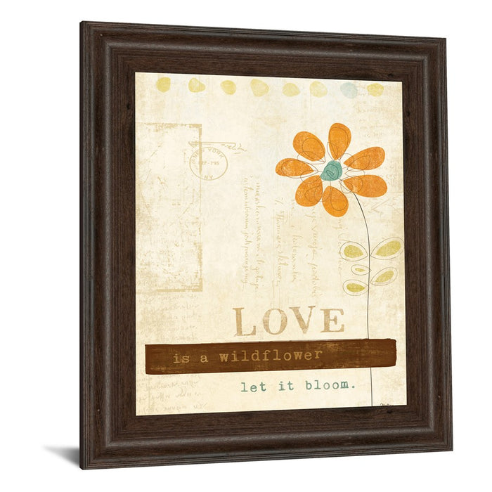 Classy Living Amber Wildflower Wall Art 22"x26", Cinnamon Mocha Frame