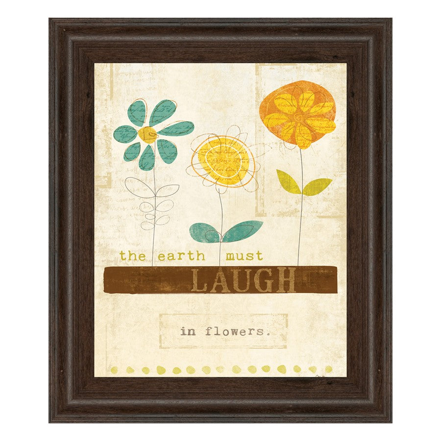 Classy Living Whimsical Blooms Wall Art 22"x26", Cinnamon Mocha Frame