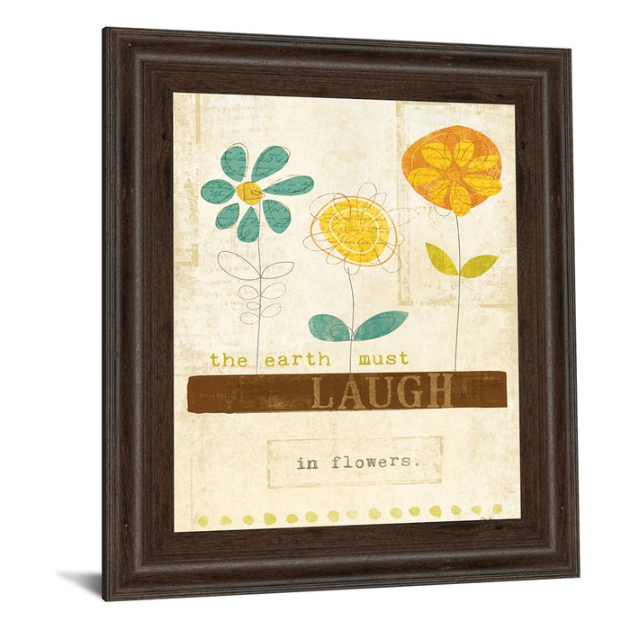 Classy Living Whimsical Blooms Wall Art 22"x26", Cinnamon Mocha Frame