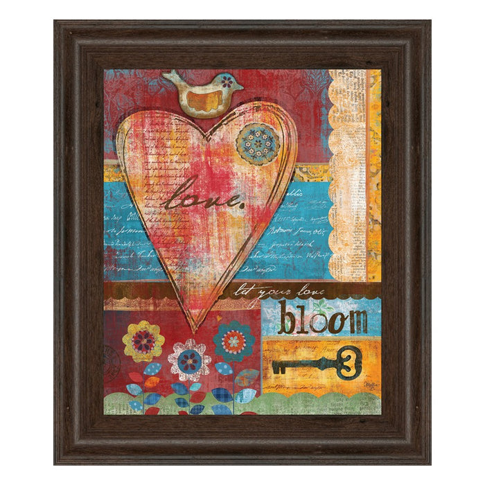 Classy Living Love Blooms Wall Art 22"x26", Cinnamon Mocha Frame
