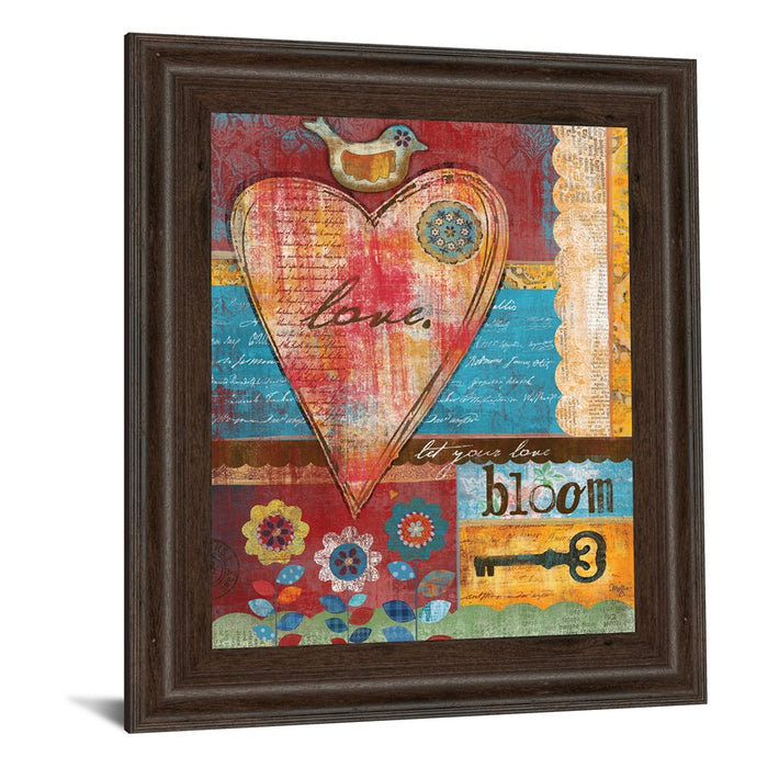 Classy Living Love Blooms Wall Art 22"x26", Cinnamon Mocha Frame