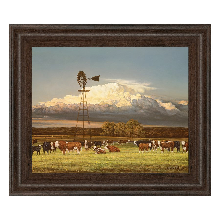 Classy Living Summer Pastures Wall Art 26"x22", Cinnamon Mocha Frame