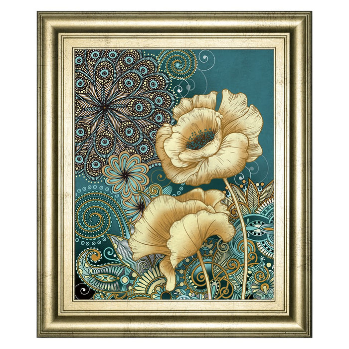 Classy Living Golden Blooms Wall Art 22"x26", Crisp Chardonnay Frame