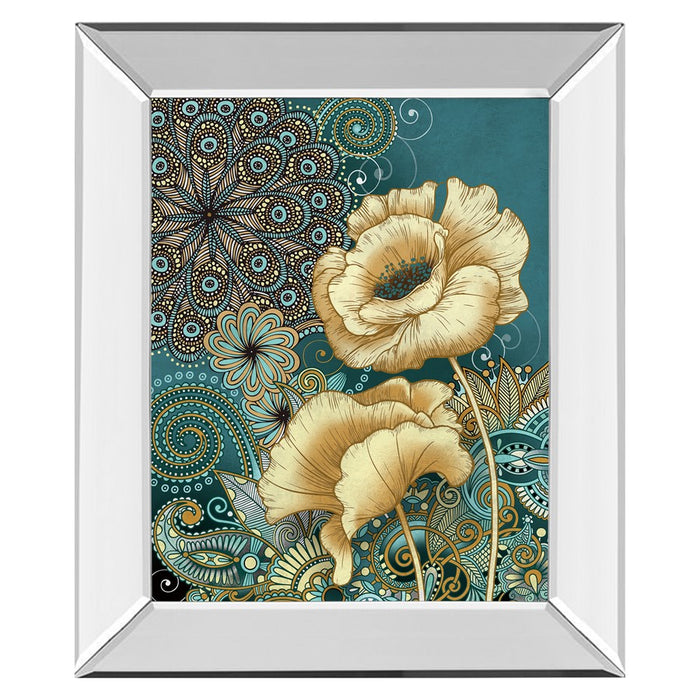 Classy Living Golden Blooms 2 Wall Art 22"x26", Mirrored Frame