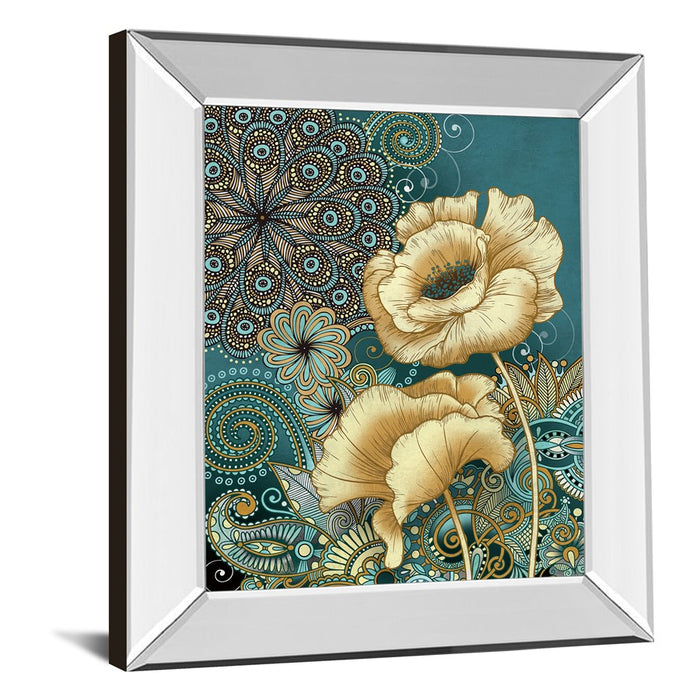 Classy Living Golden Blooms 2 Wall Art 22"x26", Mirrored Frame