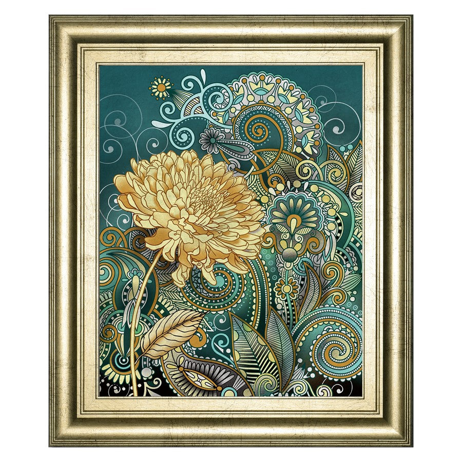 Classy Living Marigold Whimsy Wall Art 22"x26", Crisp Chardonnay Frame
