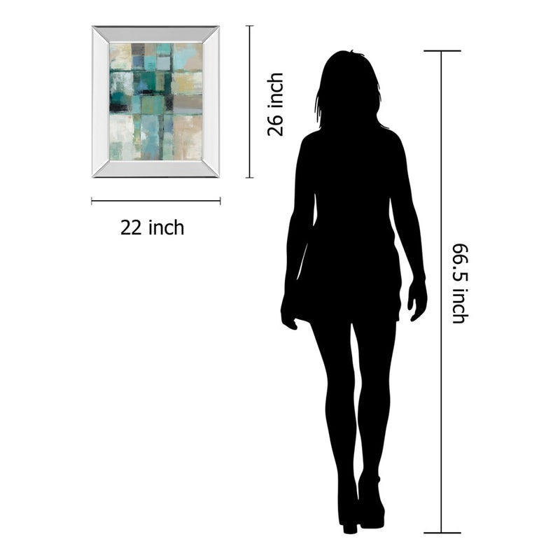 Classy Living Island Hues Wall Art 22"x26", Mirrored Frame