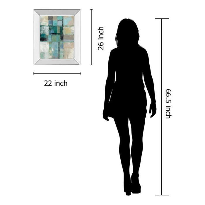 Classy Living Island Hues Wall Art 22"x26", Mirrored Frame