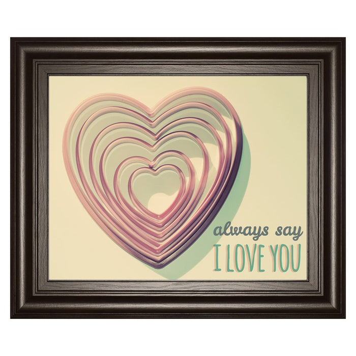Classy Living Nested Hearts Wall Art 26"x22", Brown Frame - 8192
