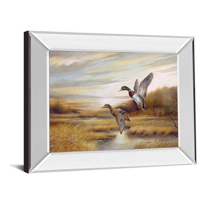 Classy Living Mallard Flight Wall Art 26"x22", Mirrored Frame
