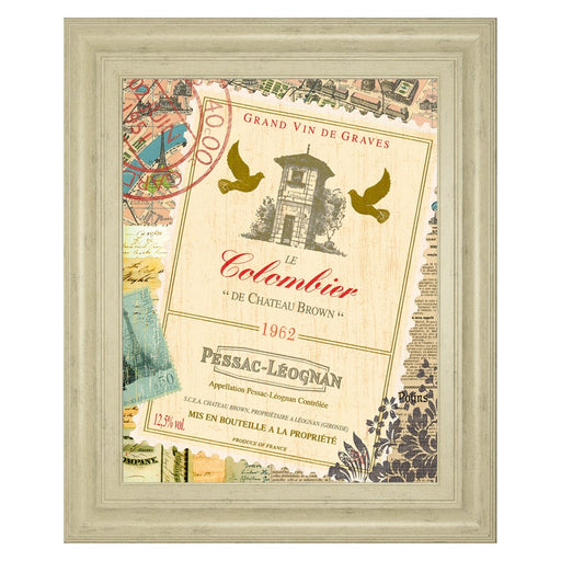 Classy Living Vintage Wine Label Wall Art 22"x26", Ivory Bliss Frame - 8230