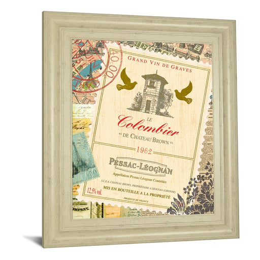 Classy Living Vintage Wine Label Wall Art 22"x26", Ivory Bliss Frame