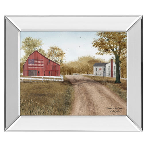 Classy Living Country Road Wall Art 26"x22", Mirrored Frame - 8245MF