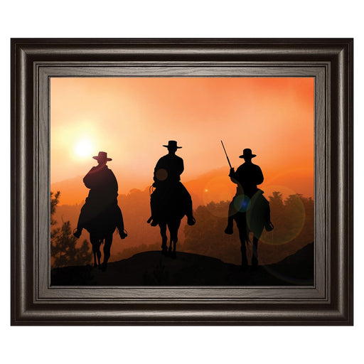 Classy Living Sunset Riders Wall Art 26"x22", Dark Chocolate Frame - 8258