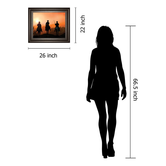 Classy Living Sunset Riders Wall Art 26"x22", Dark Chocolate Frame