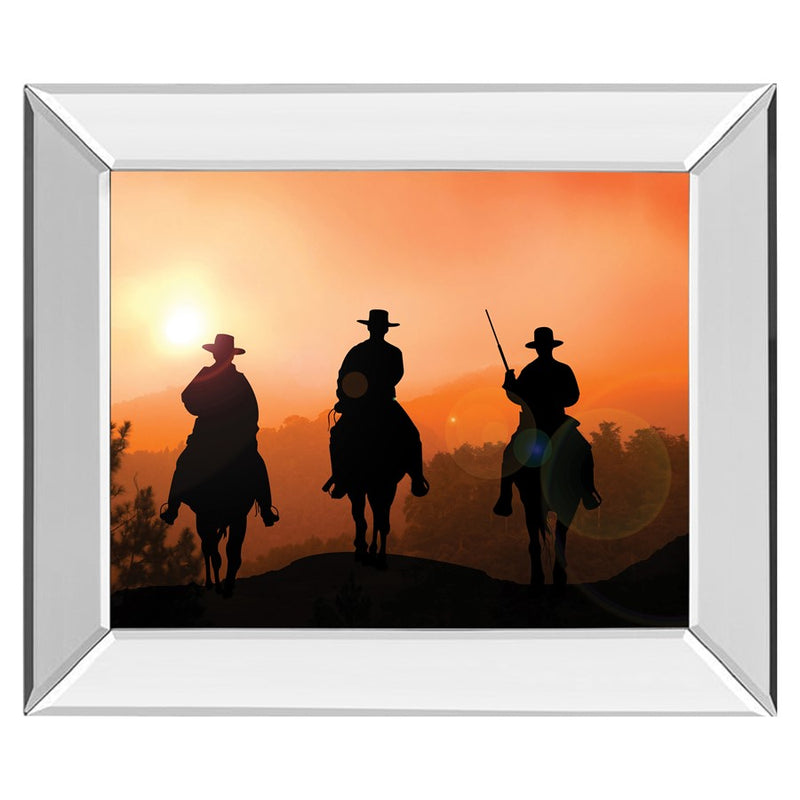 Classy Living Sunset Riders Wall Art 26"x22", Mirrored Frame