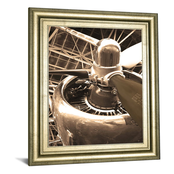 Classy Living Vintage Engine DeTall Wall Art 22"x26", Crisp Chardonnay