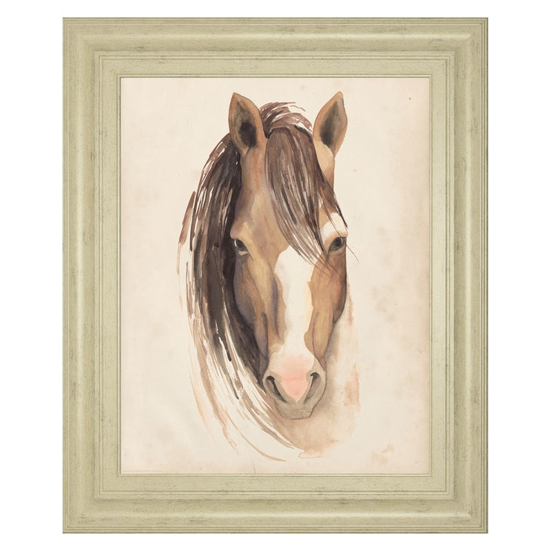 Classy Living Gentle Equine Gaze Wall Art 22"x26", Ivory Bliss Frame - 8277