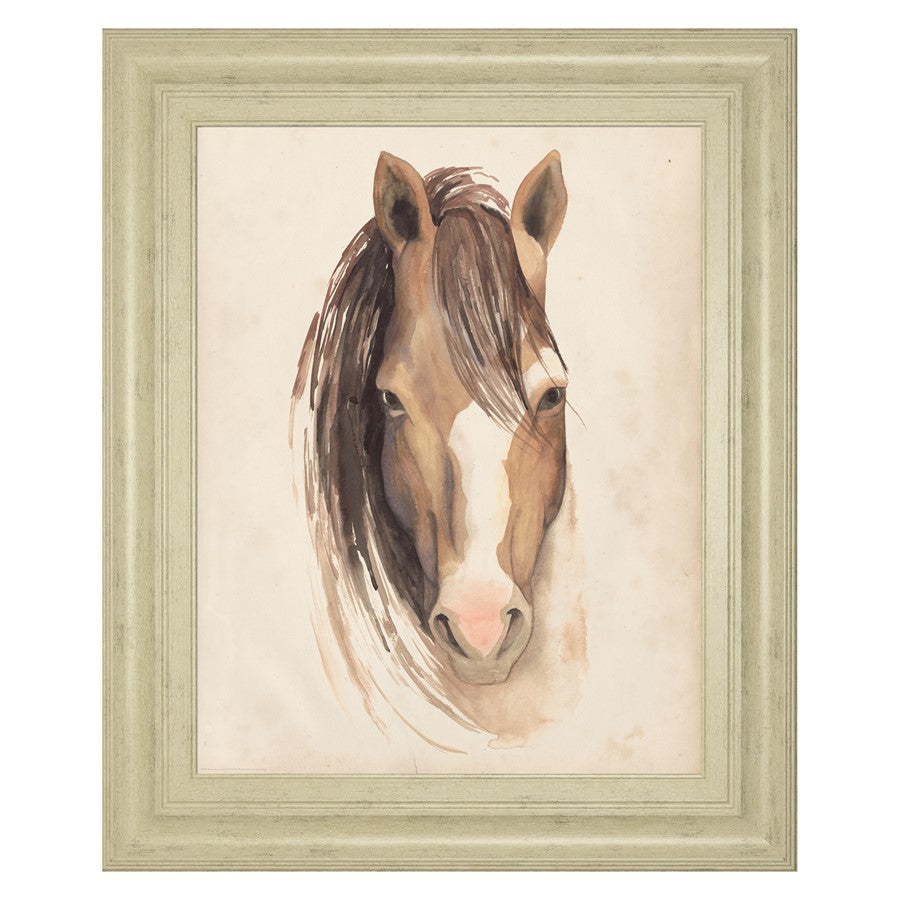 Classy Living Gentle Equine Gaze Wall Art 22"x26", Ivory Bliss Frame - 8277