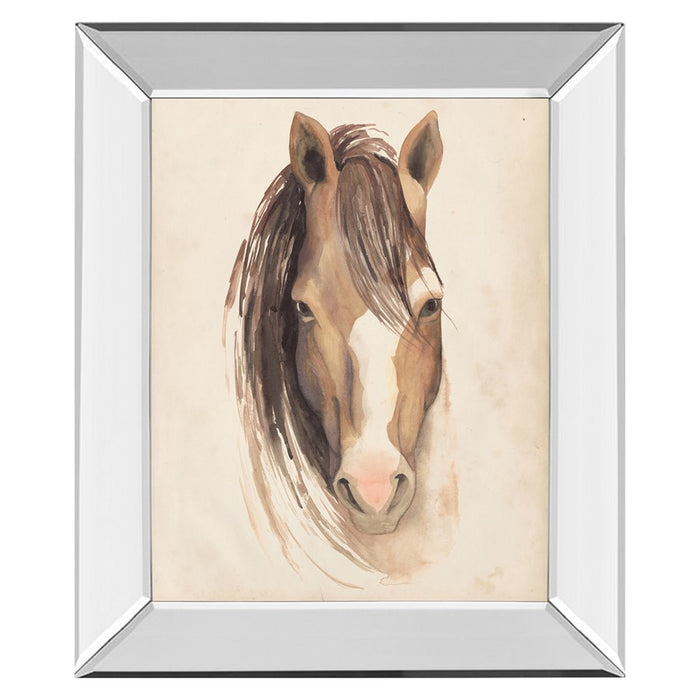 Classy Living Gentle Equine Gaze Wall Art 22"x26", Mirrored Frame - 8277MF