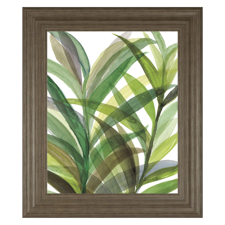 Classy Living Tropical Greens Wall Art 22"x26", Tranquil Ash Frame