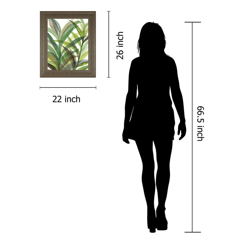 Classy Living Tropical Greens Wall Art 22"x26", Tranquil Ash Frame