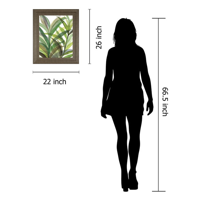 Classy Living Tropical Greens Wall Art 22"x26", Tranquil Ash Frame