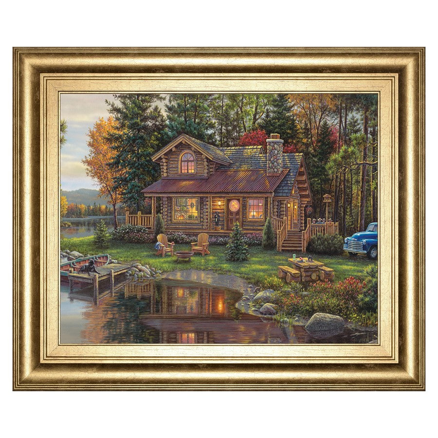 Classy Living Tranquil Retreat Wall Art 26"x22", Gold Frame - 8299