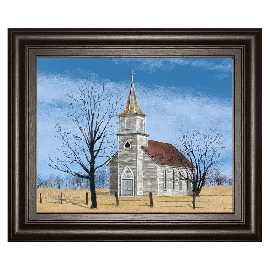 Classy Living Prairie Church Wall Art 26"x22", Dark Chocolate Frame - 8300