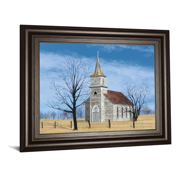 Classy Living Prairie Church Wall Art 26"x22", Dark Chocolate Frame