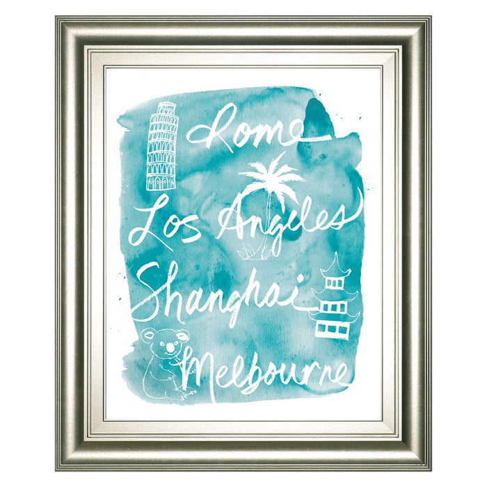 Classy Living Global Wanderlust Wall Art 22"x26", Silver Frame