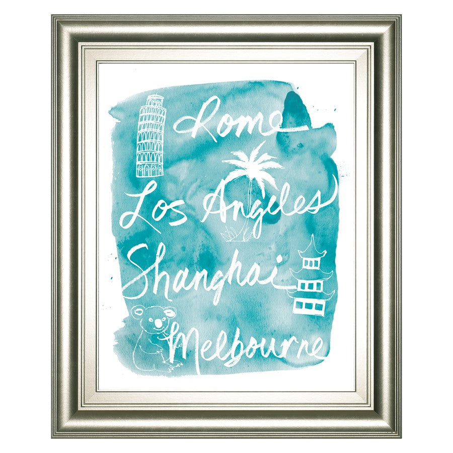 Classy Living Global Wanderlust Wall Art 22"x26", Silver Frame