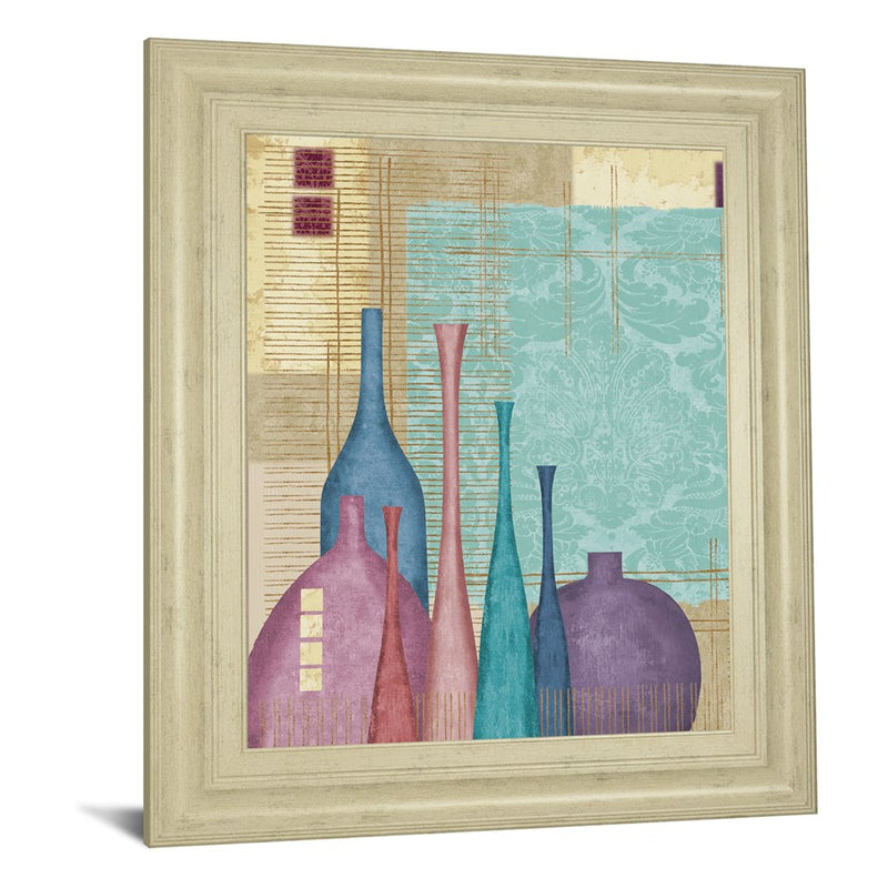Classy Living Raku Harmony Wall Art 22"x26", Ivory Bliss Frame