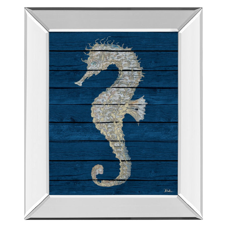 Classy Living Antique Seahorse Wall Art 22"x26", Mirrored Frame - 8356MF