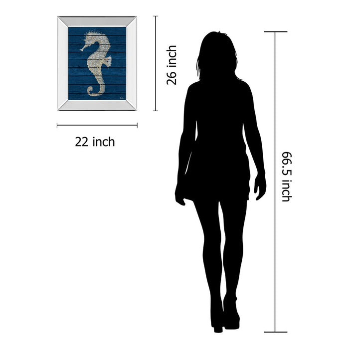 Classy Living Antique Seahorse Wall Art 22"x26", Mirrored Frame