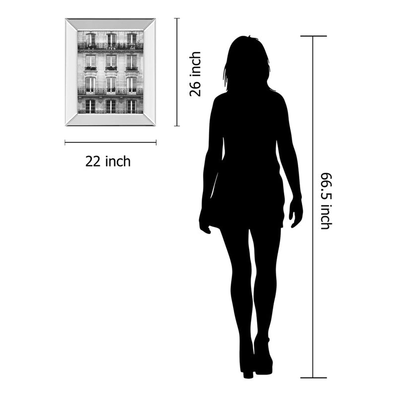Classy Living Timeless Facade Wall Art 22"x26", Mirrored Frame
