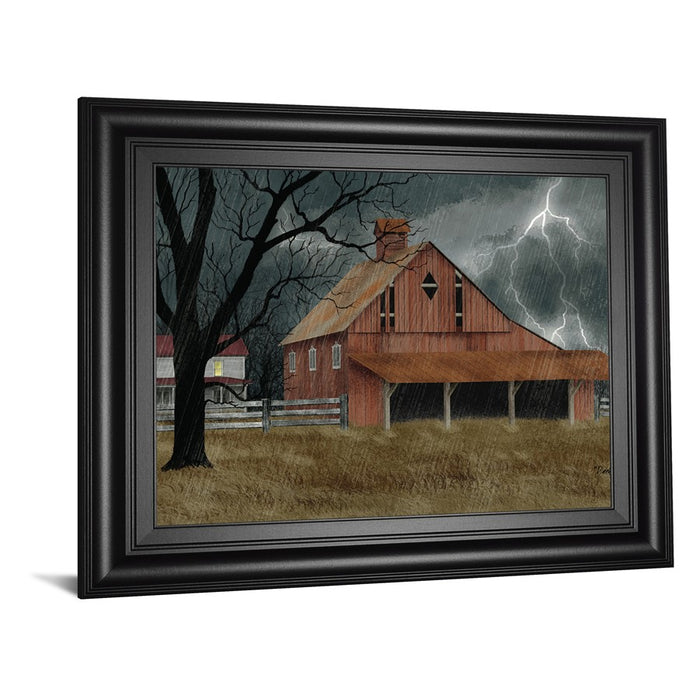 Classy Living Stormy Barn Scene Wall Art 26"x22", Midnight Aura Frame