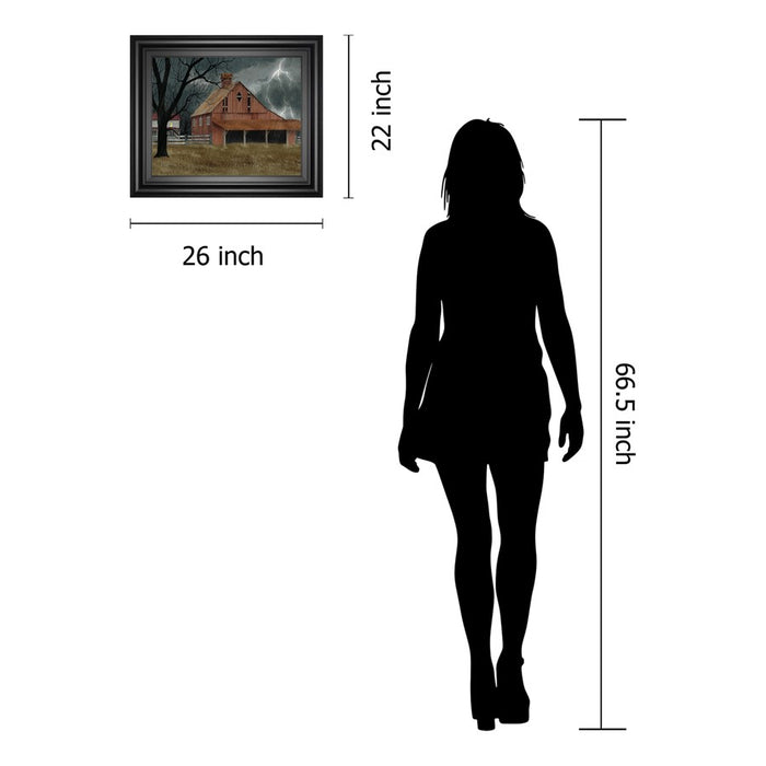 Classy Living Stormy Barn Scene Wall Art 26"x22", Midnight Aura Frame